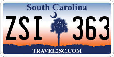SC license plate ZSI363