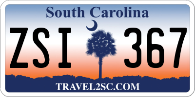SC license plate ZSI367