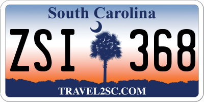 SC license plate ZSI368