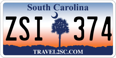 SC license plate ZSI374
