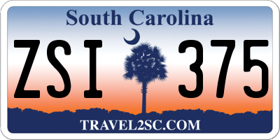SC license plate ZSI375
