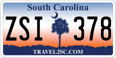 SC license plate ZSI378
