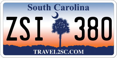 SC license plate ZSI380