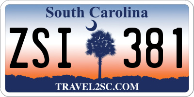 SC license plate ZSI381