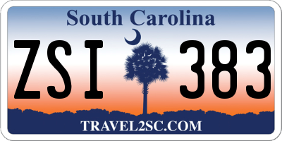 SC license plate ZSI383