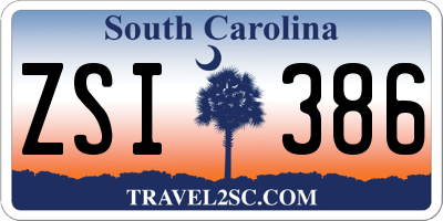 SC license plate ZSI386