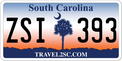 SC license plate ZSI393