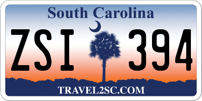 SC license plate ZSI394