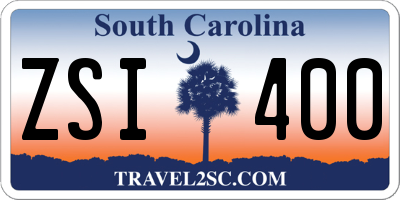 SC license plate ZSI400