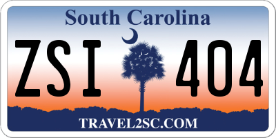 SC license plate ZSI404