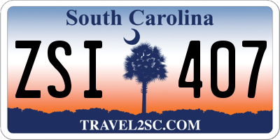 SC license plate ZSI407