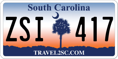 SC license plate ZSI417