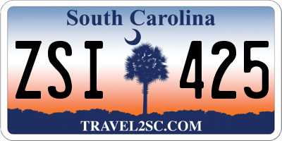 SC license plate ZSI425