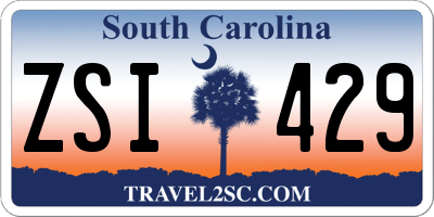 SC license plate ZSI429