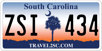 SC license plate ZSI434