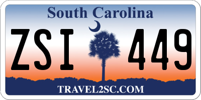 SC license plate ZSI449