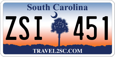 SC license plate ZSI451
