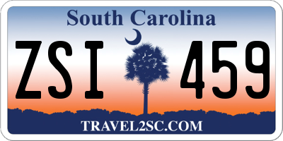 SC license plate ZSI459