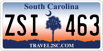 SC license plate ZSI463