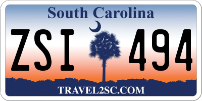SC license plate ZSI494