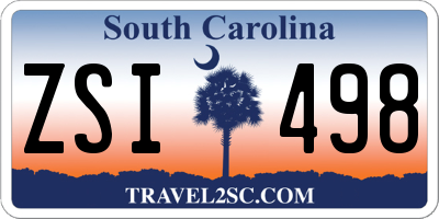 SC license plate ZSI498