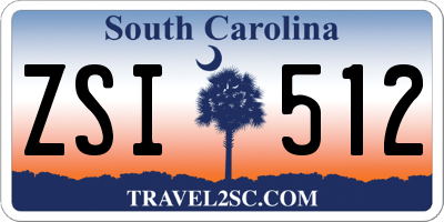 SC license plate ZSI512