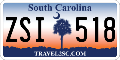 SC license plate ZSI518