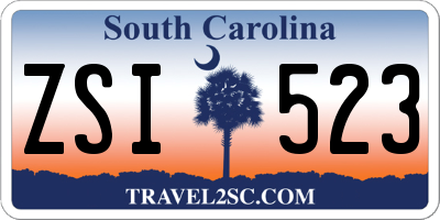 SC license plate ZSI523