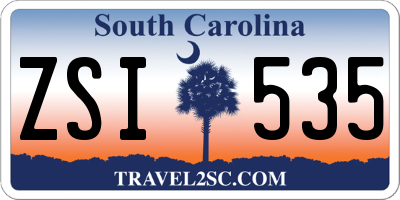 SC license plate ZSI535