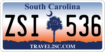 SC license plate ZSI536