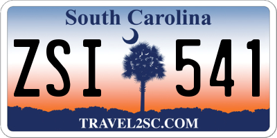 SC license plate ZSI541
