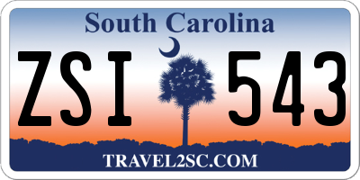 SC license plate ZSI543