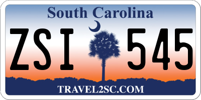 SC license plate ZSI545
