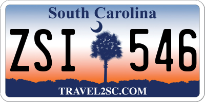 SC license plate ZSI546