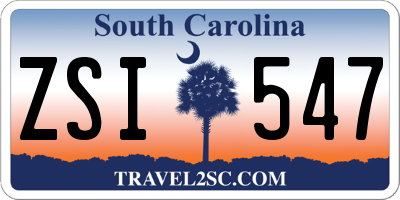 SC license plate ZSI547