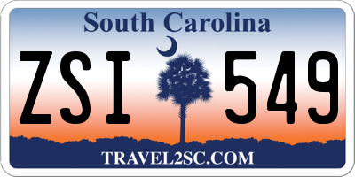 SC license plate ZSI549