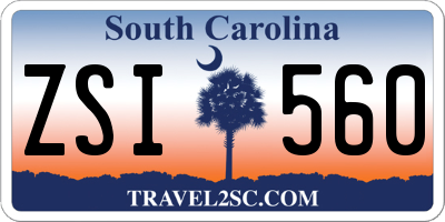 SC license plate ZSI560