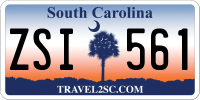 SC license plate ZSI561