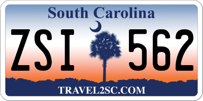SC license plate ZSI562