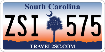 SC license plate ZSI575