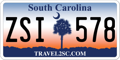 SC license plate ZSI578