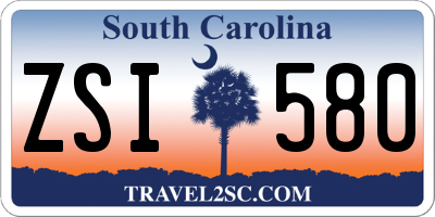 SC license plate ZSI580