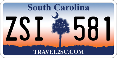 SC license plate ZSI581