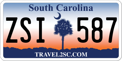 SC license plate ZSI587