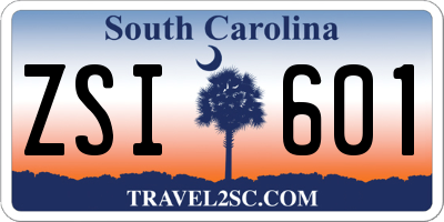 SC license plate ZSI601