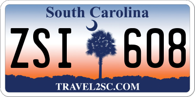 SC license plate ZSI608
