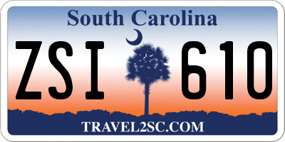 SC license plate ZSI610