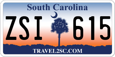 SC license plate ZSI615