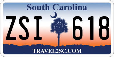 SC license plate ZSI618