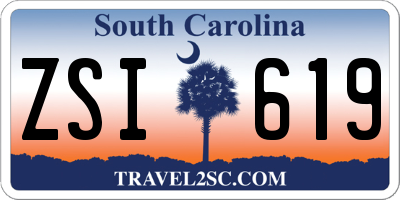 SC license plate ZSI619